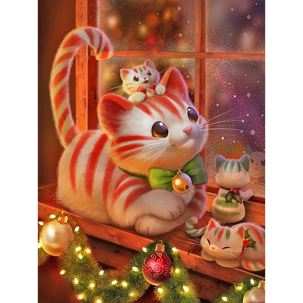 Cute Cartoon Kitten 30*40CM(Canvas) Full Round Drill Diamond Painting