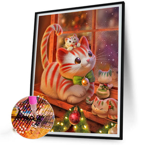 Cute Cartoon Kitten 30*40CM(Canvas) Full Round Drill Diamond Painting