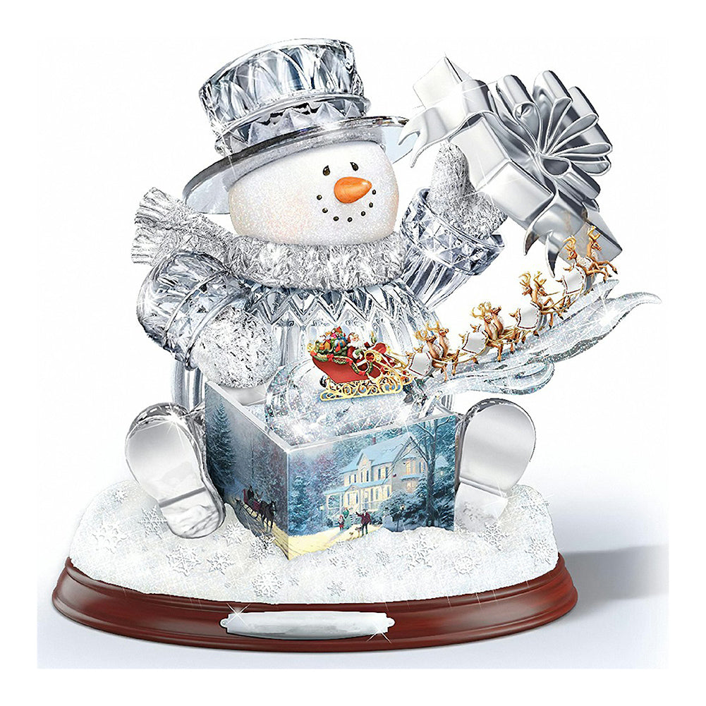 Christmas Snowman 30*30CM(Canvas) Full Round Drill Diamond Painting