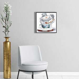 Christmas Snowman 30*30CM(Canvas) Full Round Drill Diamond Painting