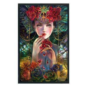 Yishu - Girl - 50*80CM 11CT 3 Stamped Cross Stitch
