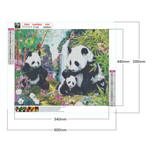Panda Family 60*50CM(Canvas) Full Square Drill Diamond Painting