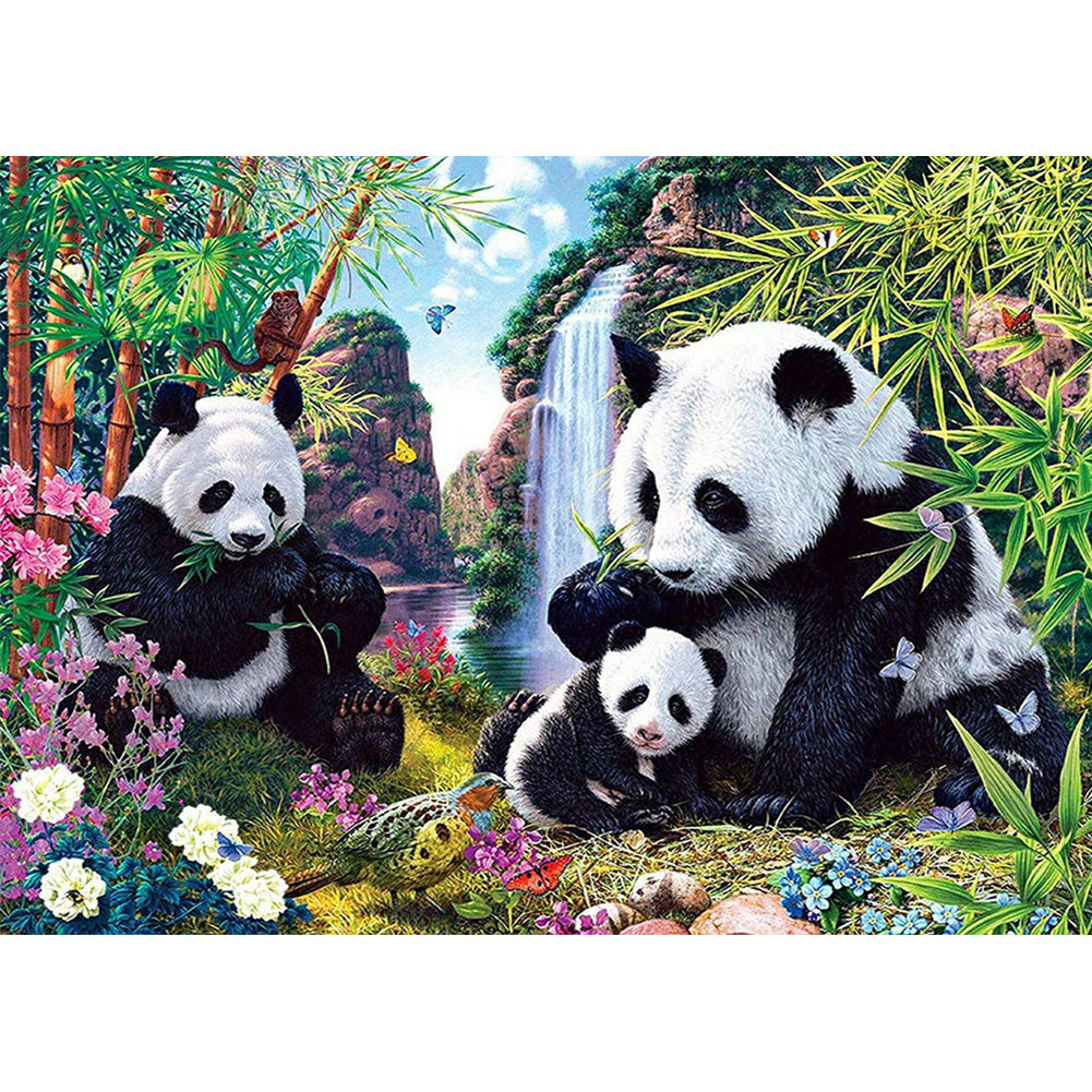 Panda Family 60*50CM(Canvas) Full Square Drill Diamond Painting