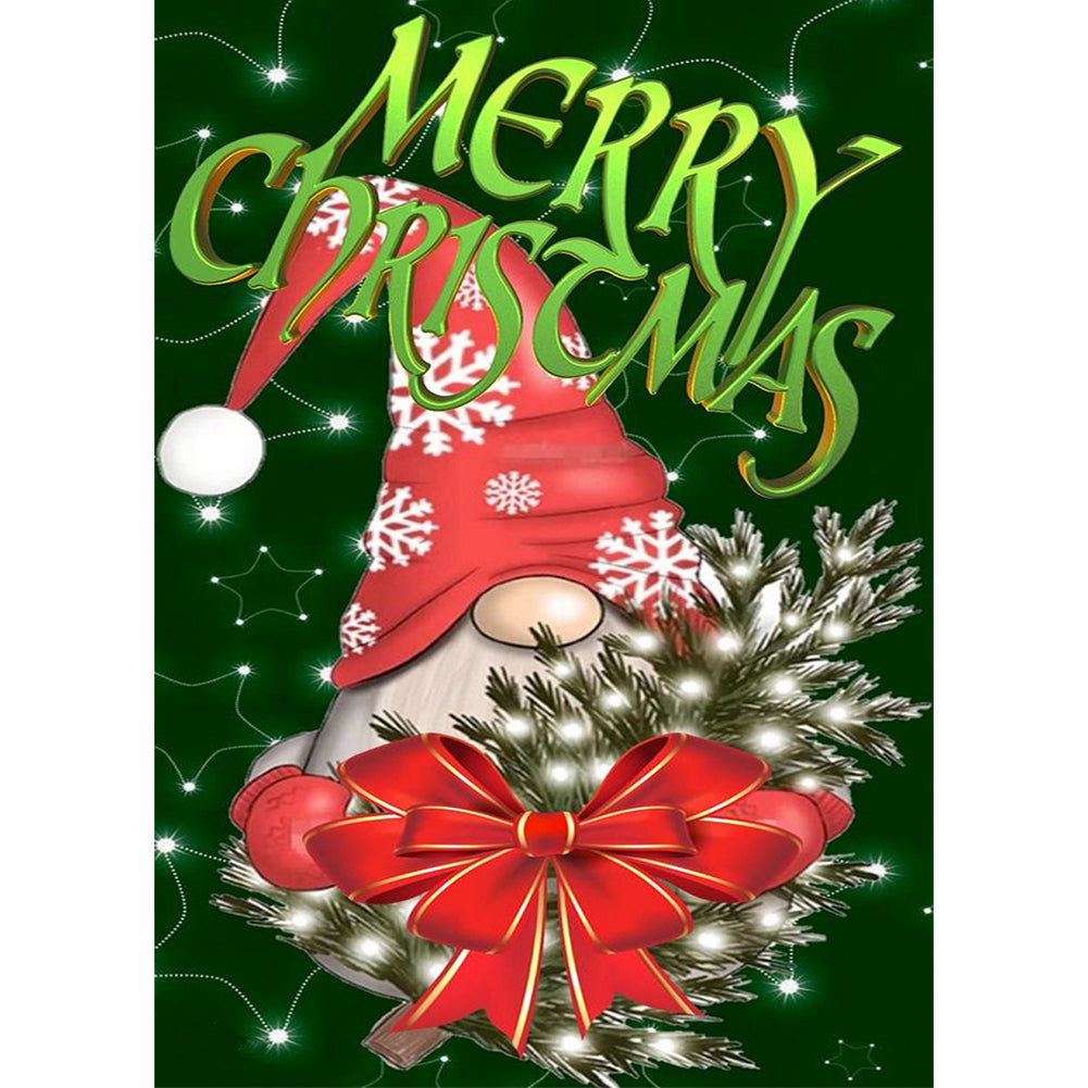 Christmas Gnome 30*40CM(Canvas) Full Round Drill Diamond Painting
