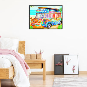 Colorful Bus 50*40CM(Canvas) Full Round Drill Diamond Painting