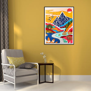 Painted Landscape 30*40CM(Canvas) Full Round Drill Diamond Painting