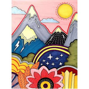Painted Landscape 30*40CM(Canvas) Full Round Drill Diamond Painting