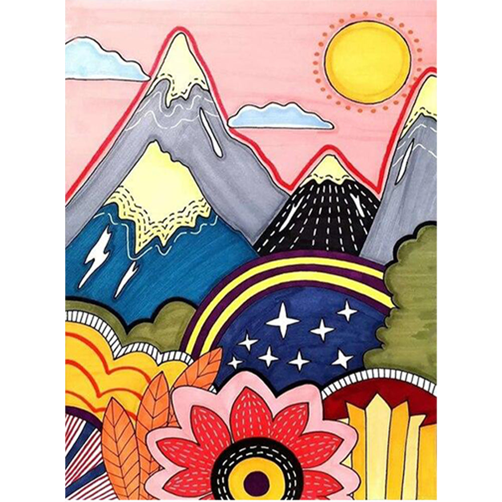 Painted Landscape 30*40CM(Canvas) Full Round Drill Diamond Painting