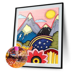 Painted Landscape 30*40CM(Canvas) Full Round Drill Diamond Painting