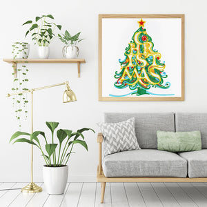 Quilling Christmas Tree 30*30CM(Canvas) Partial Special Shaped Drill Diamond Painting