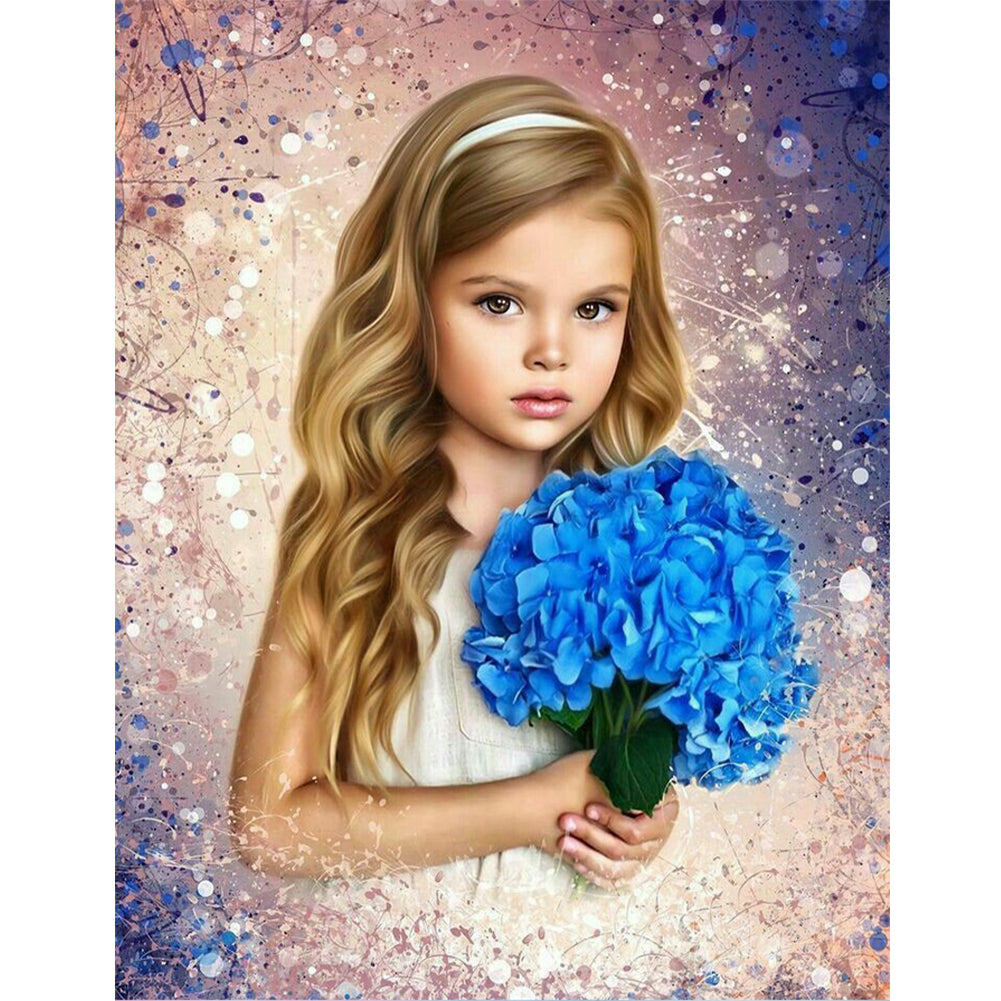 Cute Little Girl 30*40CM(Canvas) Full Round Drill Diamond Painting