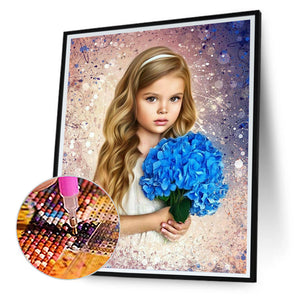 Cute Little Girl 30*40CM(Canvas) Full Round Drill Diamond Painting
