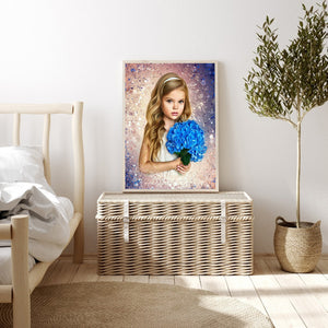 Cute Little Girl 30*40CM(Canvas) Full Round Drill Diamond Painting