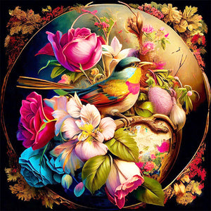 Birdsong And Flowers 40*40CM(Canvas) Full Round Drill Diamond Painting