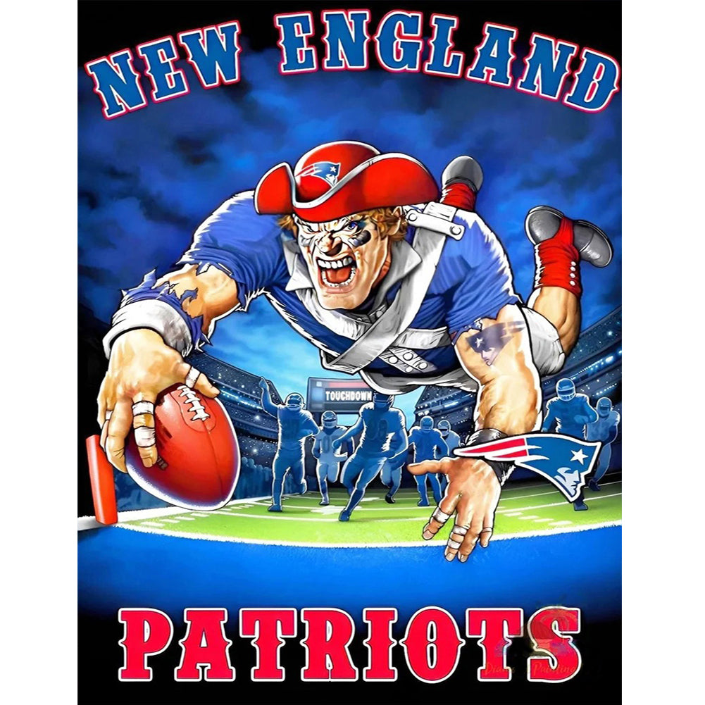 New England Patriots Football Team 30*40CM(Canvas) Full Round Drill Diamond Painting