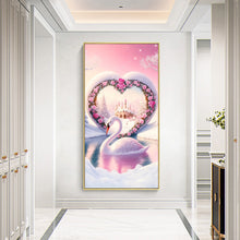 Load image into Gallery viewer, Valentine&#39;S Day Rose Heart Arch Swan Lake 40*70CM(Canvas) Full Round Drill Diamond Painting
