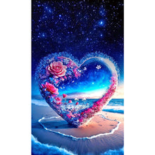 Load image into Gallery viewer, Valentine&#39;S Day Beach With Flowers And Hearts 40*70CM(Canvas) Full Round Drill Diamond Painting
