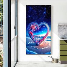 Load image into Gallery viewer, Valentine&#39;S Day Beach With Flowers And Hearts 40*70CM(Canvas) Full Round Drill Diamond Painting
