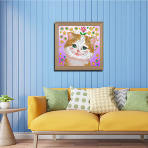 Crazy Cat 30*30CM(Canvas) Partial Special Shaped Drill Diamond Painting