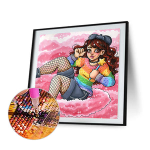 Anime Girl 40*40CM(Canvas) Full Round Drill Diamond Painting