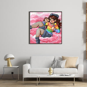 Anime Girl 40*40CM(Canvas) Full Round Drill Diamond Painting