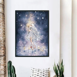 Yishu - Girl - 50*70CM 11CT 3 Stamped Cross Stitch