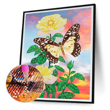 Load image into Gallery viewer, Flowers And Butterflies 30*40CM(Canvas) Partial Special Shaped Drill Diamond Painting
