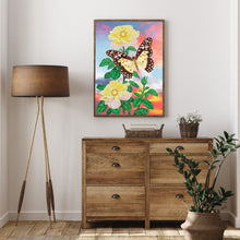 Load image into Gallery viewer, Flowers And Butterflies 30*40CM(Canvas) Partial Special Shaped Drill Diamond Painting
