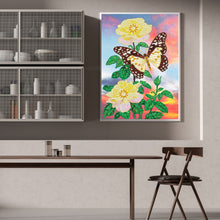 Load image into Gallery viewer, Flowers And Butterflies 30*40CM(Canvas) Partial Special Shaped Drill Diamond Painting
