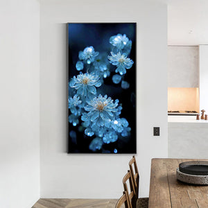 Light Blue Crystal Flower 40*70CM(Canvas) Full Round Drill Diamond Painting