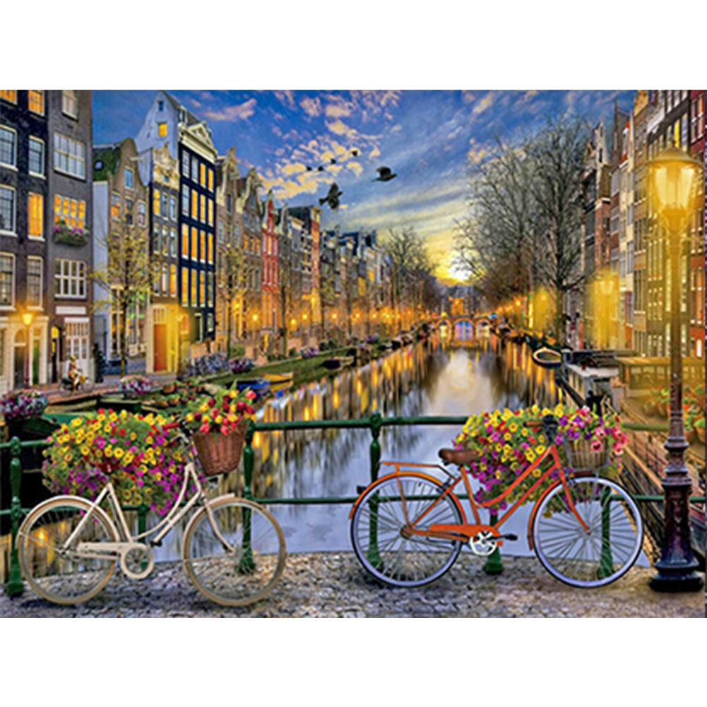 Amsterdam Scenery 40*30CM(Canvas) Full Round Drill Diamond Painting