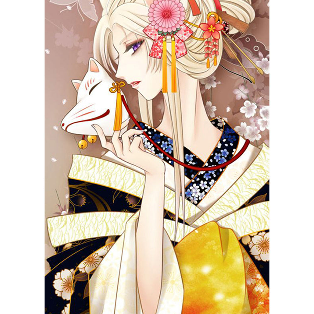 Cartoon Girl 30*40CM(Canvas) Full Round Drill Diamond Painting