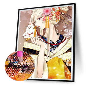 Cartoon Girl 30*40CM(Canvas) Full Round Drill Diamond Painting