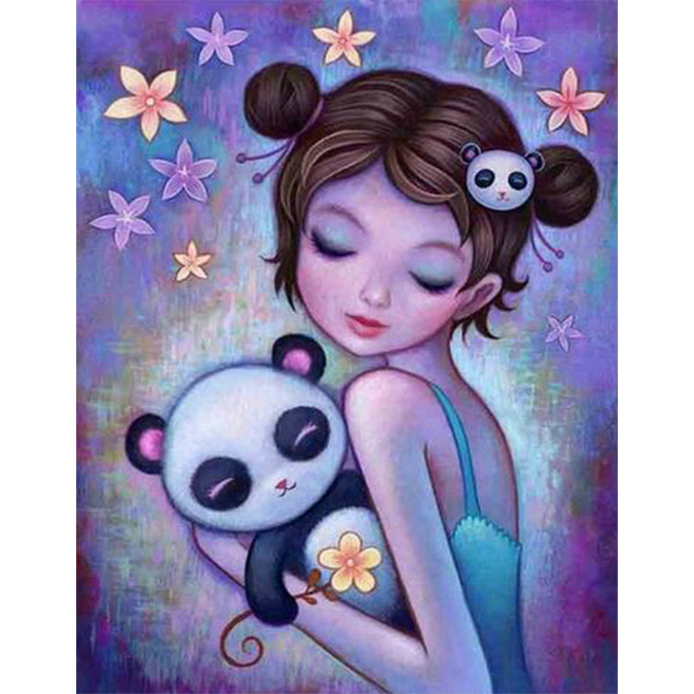 Girl With Long Hair 30*40CM(Canvas) Full Round Drill Diamond Painting