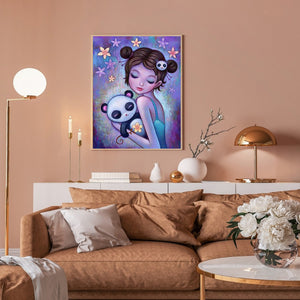 Girl With Long Hair 30*40CM(Canvas) Full Round Drill Diamond Painting