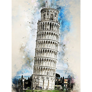 Huancan - Famous Building - Leaning Tower Of Pisa, Italy - 40*53CM 11CT 3 Stamped Cross Stitch