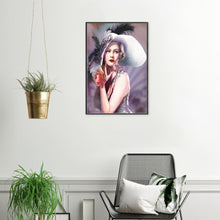 Load image into Gallery viewer, Huancan - Woman With A Hat - 50*70CM 11CT 3 Stamped Cross Stitch
