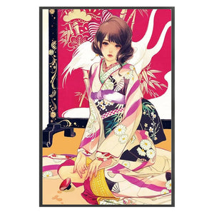 Yishu - Japanese Girl - 50*73CM 11CT 3 Stamped Cross Stitch