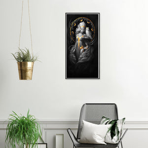 Yishu - Fantasy Girl And Owl - 50*90CM 11CT 3 Stamped Cross Stitch
