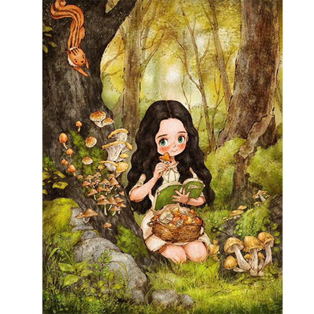 Curly Little Girl 30*40CM(Canvas) Full Round Drill Diamond Painting