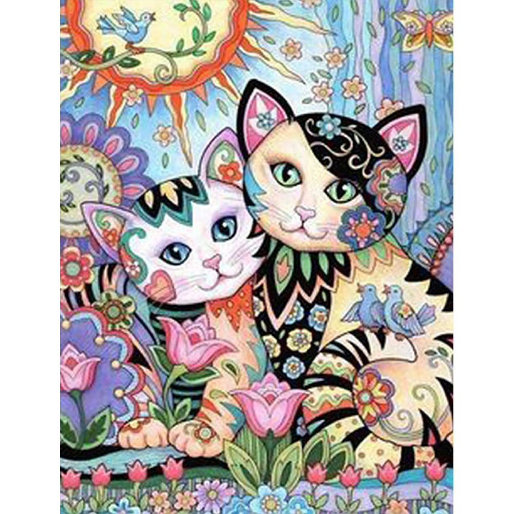Cat 30*40CM(Canvas) Full Round Drill Diamond Painting