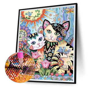 Cat 30*40CM(Canvas) Full Round Drill Diamond Painting