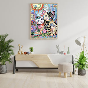 Cat 30*40CM(Canvas) Full Round Drill Diamond Painting