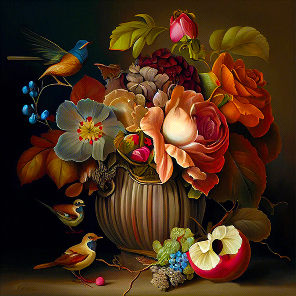 Flowers, Fish, And Birds 40*40CM(Canvas) Full Round Drill Diamond Painting