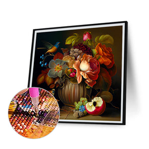 Flowers, Fish, And Birds 40*40CM(Canvas) Full Round Drill Diamond Painting