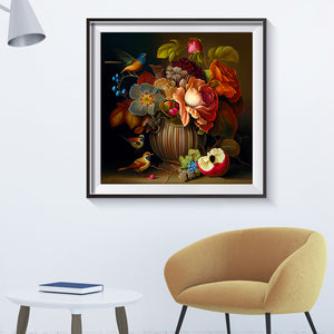 Flowers, Fish, And Birds 40*40CM(Canvas) Full Round Drill Diamond Painting