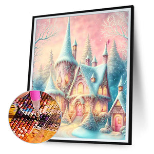 Snow Castle 30*40CM(Canvas) Full Round Drill Diamond Painting