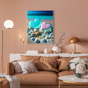 Rainbow Stone On The Beach 30*40CM(Canvas) Full Round Drill Diamond Painting