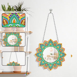 DIY Compact Mirror Paint by Number Kits Hanging Flower Home Decor (PFL301)
