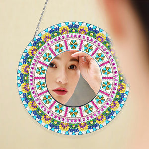 DIY Compact Mirror Paint by Number Kits Hanging Flower Home Decor (PFL306)